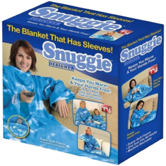 Snuggie blanket with arms cloud pattern pockets soft warm huge to wrap up in EUC - Picture 8 of 11